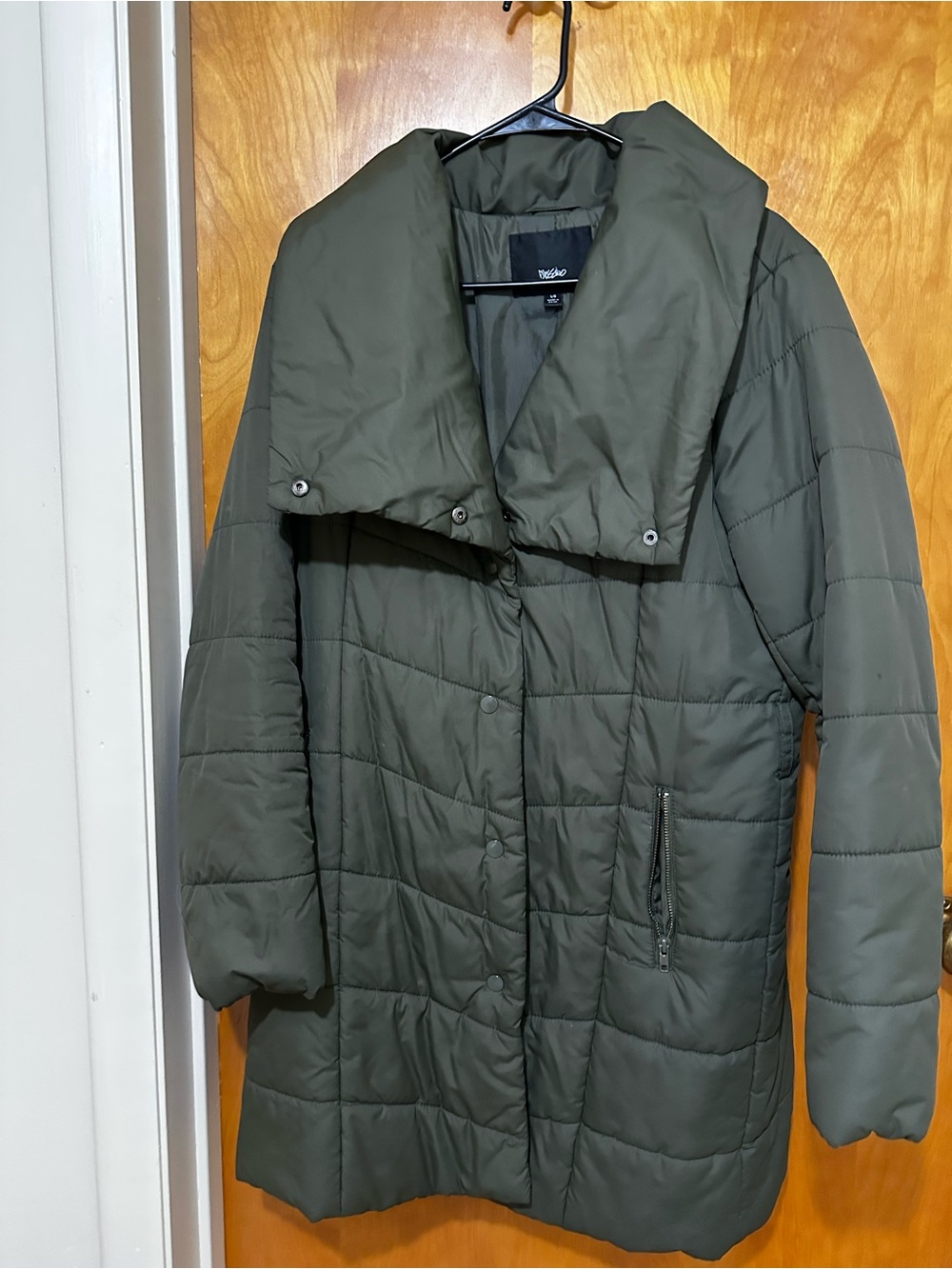 Mossimo Supply Co. Olive Green Quilted Puffer Coat